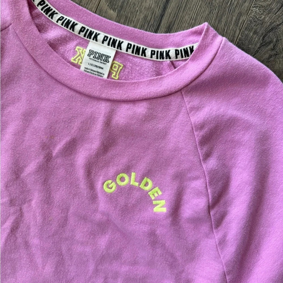 Victorias Secret Pink Neon Orchid “Golden” Crewneck - Picture 2 of 5